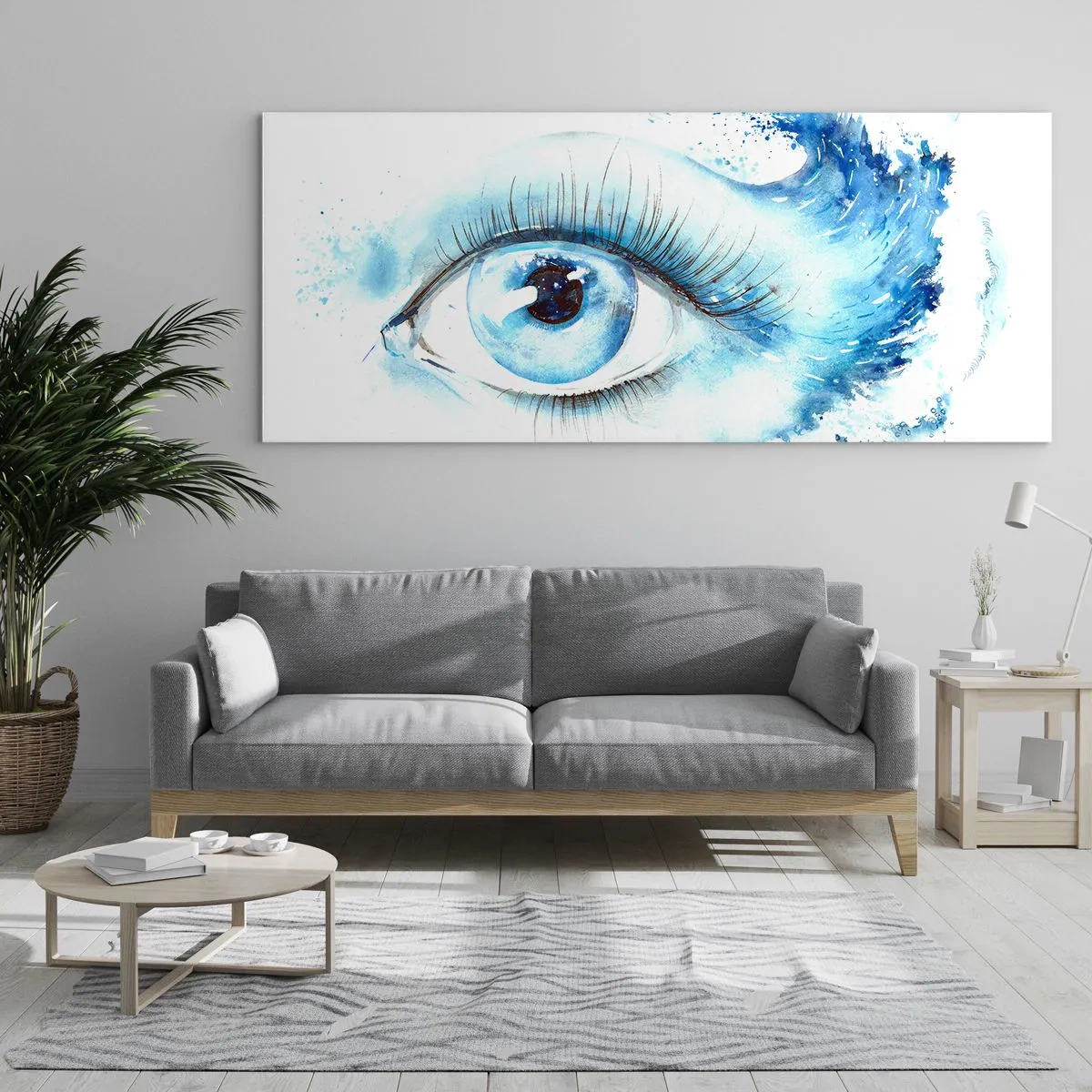 Üveg kép - Elmerülni a tekintet kékjében - 140x50 cm