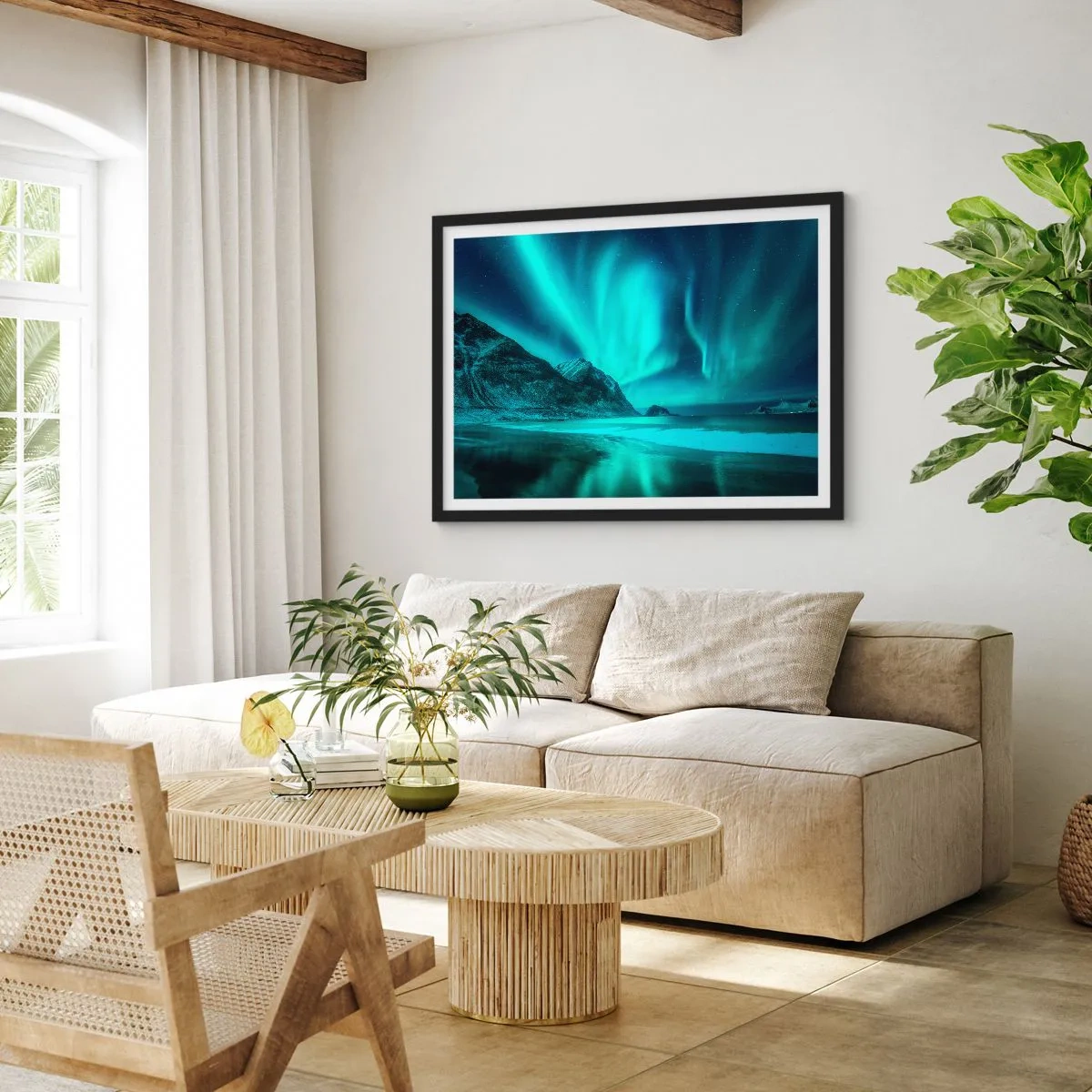 Poszter fehér keretben - Észak csodái - 70x50 cm