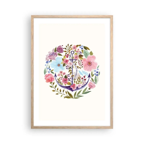 Poszter világos tölgy keretben - Egy tengerész jó éjszakai alvása - 50x70 cm