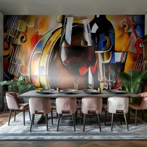 Fotótapéta Premium Sand - A világ is színeket ölt - Absztrakció, Kubizmus, Darab - 350x256 cm
