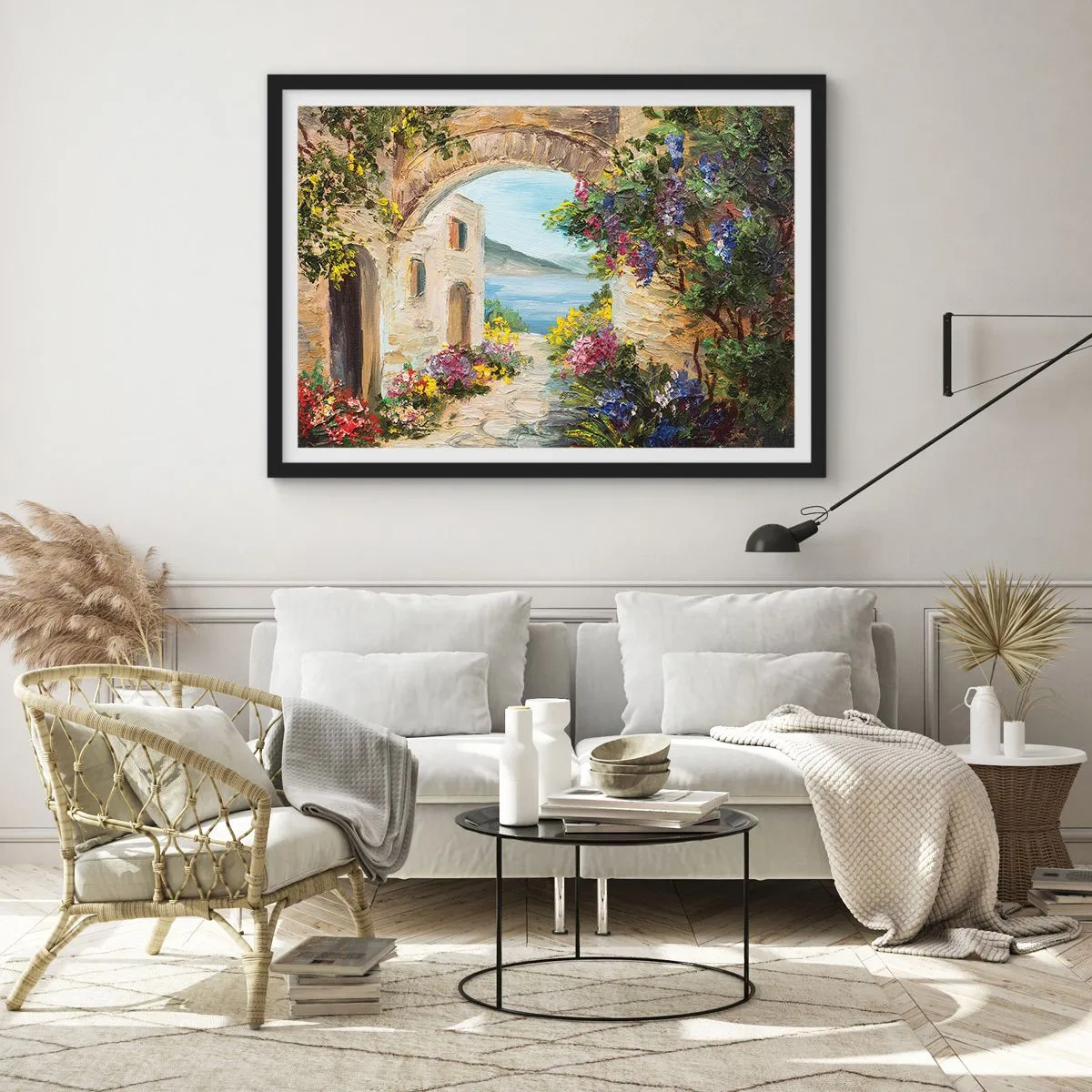 Poszter fehér keretben - Egy tengerparti vidék varázsa - 70x50 cm