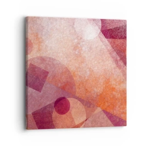 Vászonkép - Geometriai transzformációk rózsaszínben - 30x30 cm