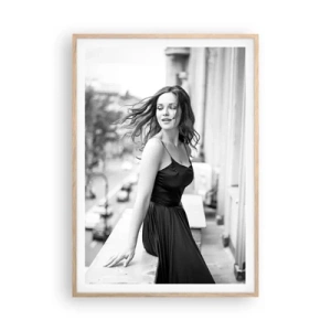 Poszter világos tölgy keretben - Biztosan párizsi - 70x100 cm