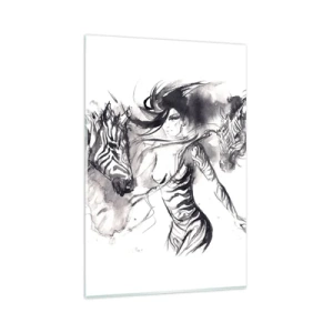 Üveg kép - Tánc a zebrákkal - 80x120 cm