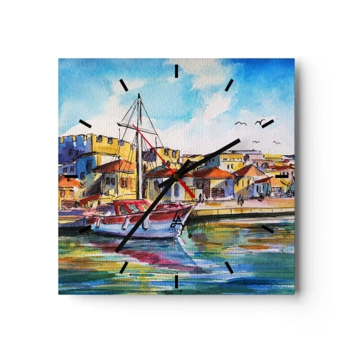 Falióra, Óra - Szivárványos délután - 30x30 cm