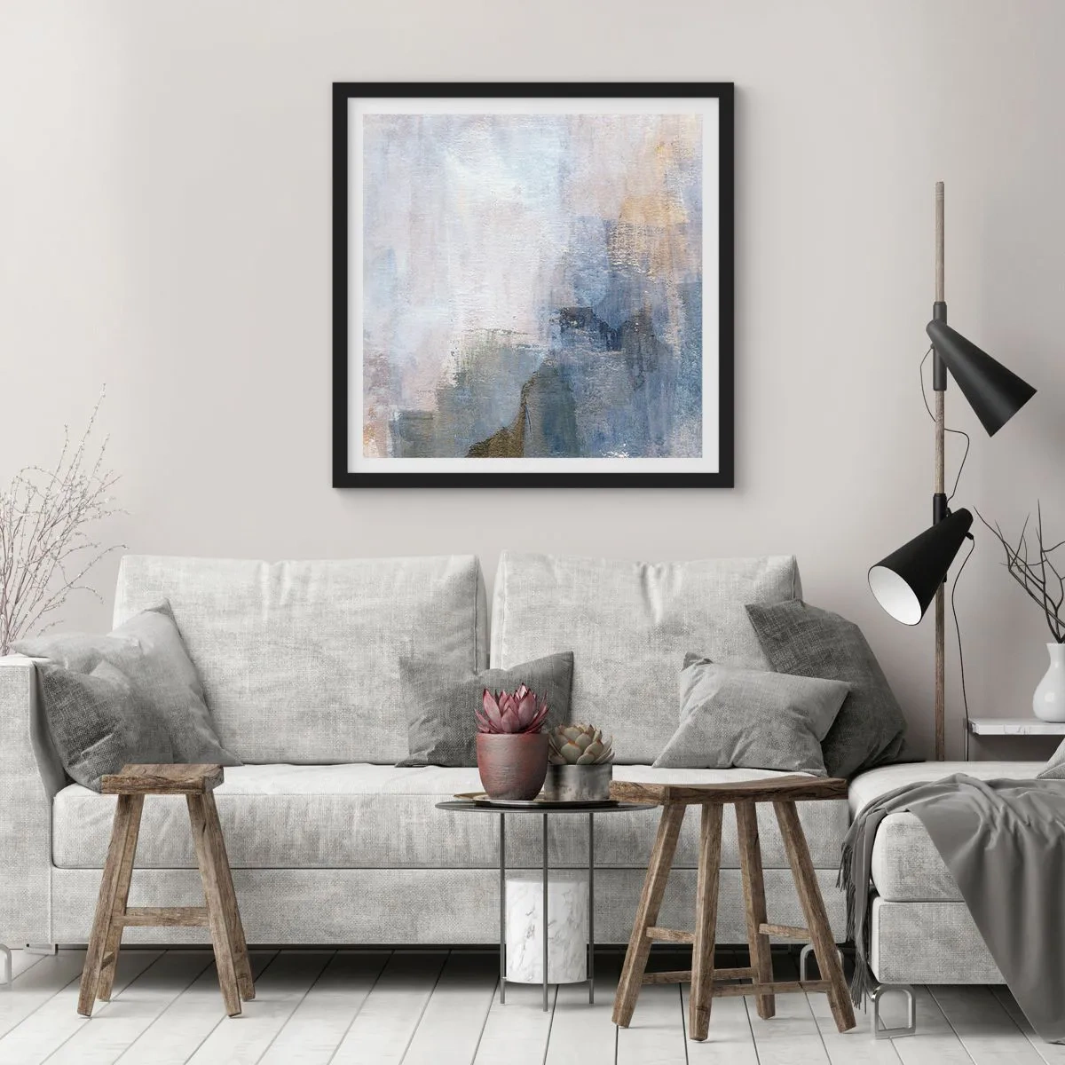 Poszter fehér keretben - Színtónusok és akkordok - 40x40 cm