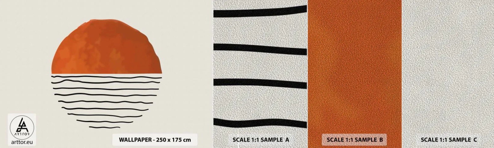 Fotótapéta Minta Premium Sand - Japán hangulatban - Absztrakció, Darab, Minimalizmus - 100x30 cm