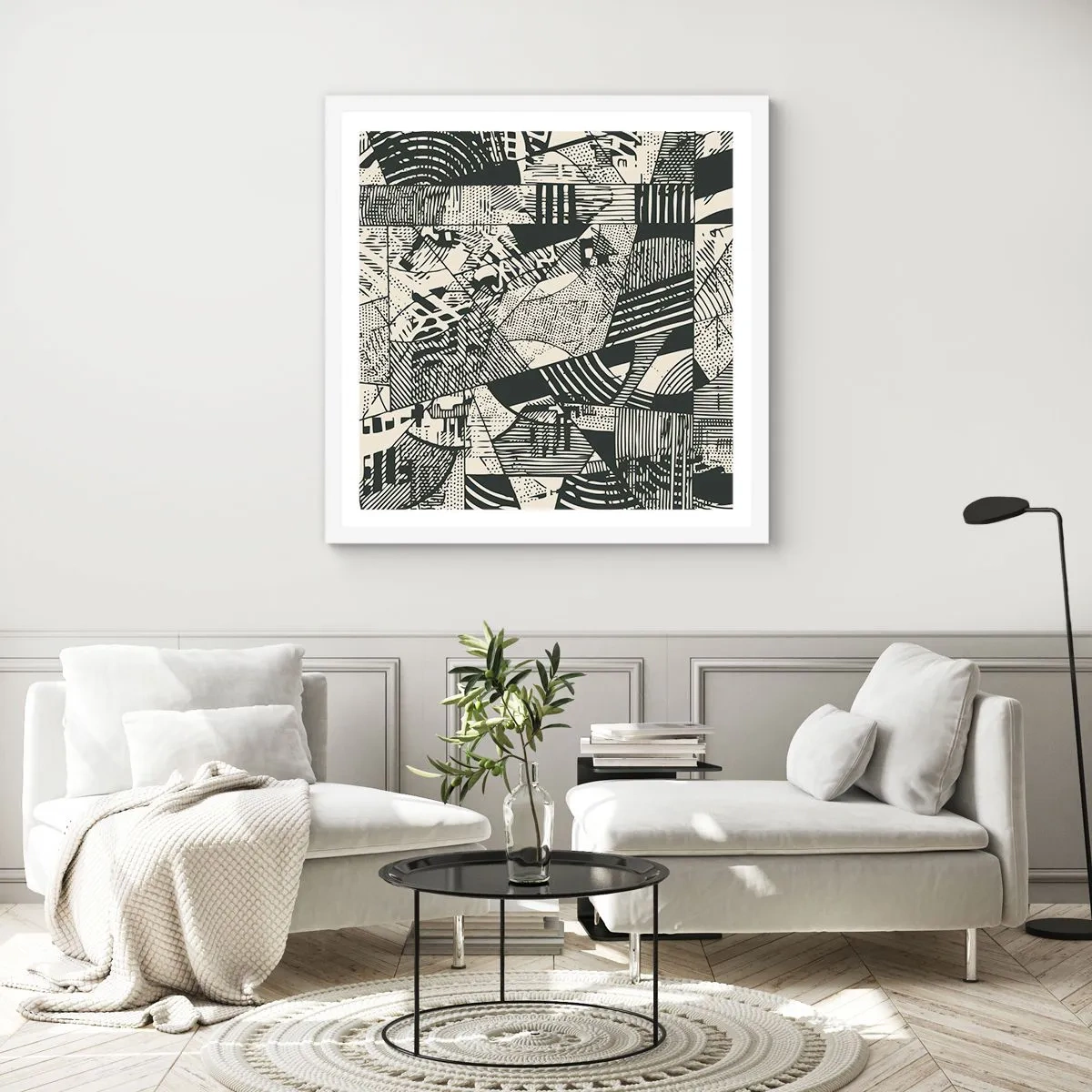 Poszter fekete keretben - A jelenkor dinamikája - 40x40 cm