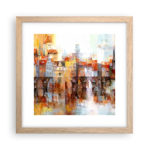 Poszter világos tölgy keretben - A híd alatt is gyönyörű - 30x30 cm