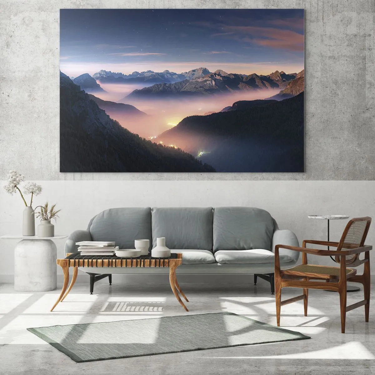 Üveg kép - Fény a völgyekben - 120x50 cm