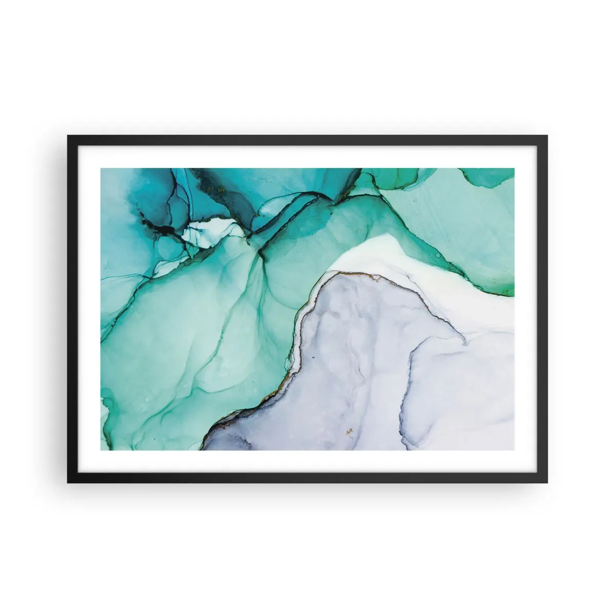 Poszter fehér keretben - Tanulmány türkizben - 70x50 cm