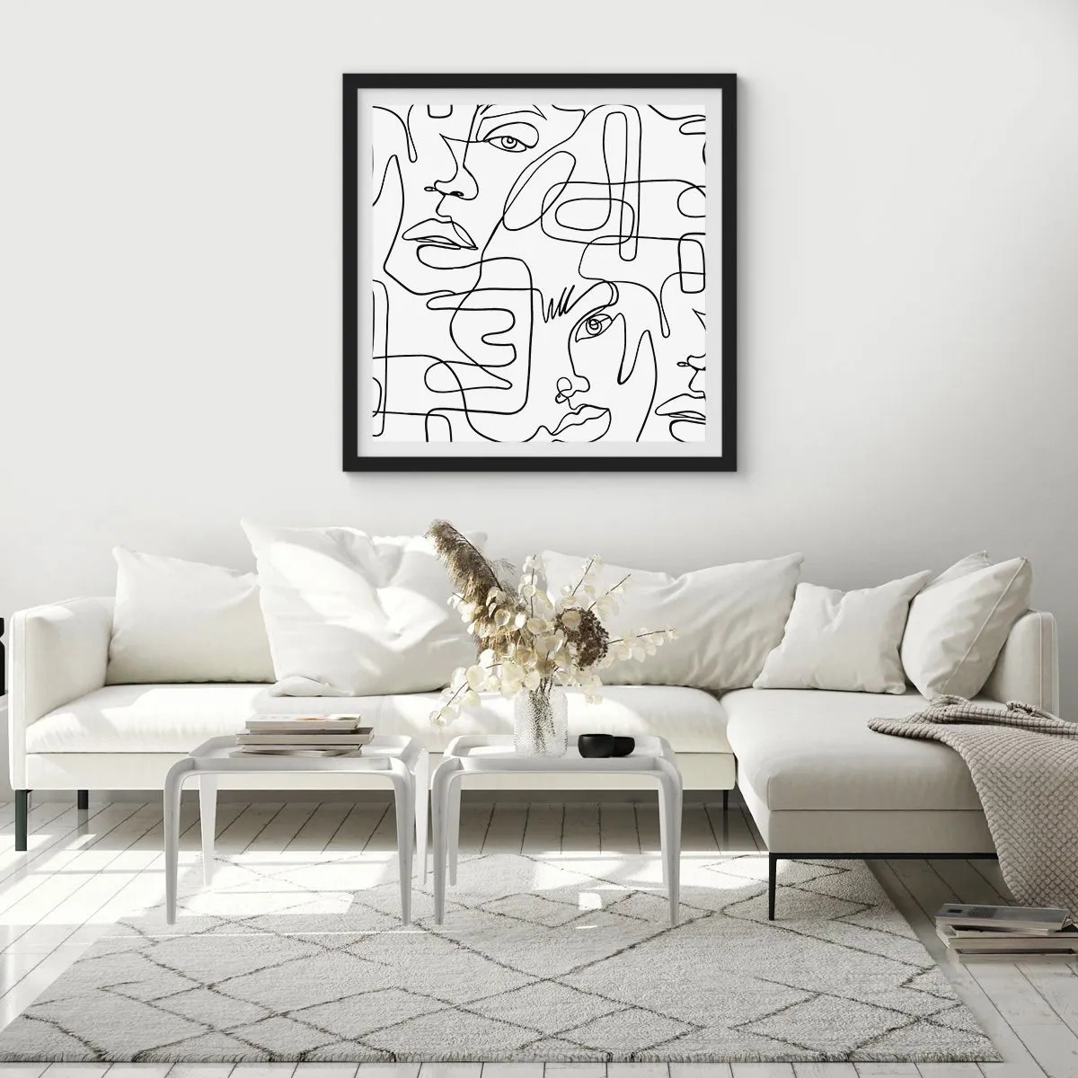 Poszter fehér keretben - Összegabalyodott érzelmekben - 60x60 cm