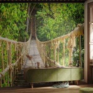 Fotótapéta Standard Eco - Zöldben ragadva - Dzsungel, Kötélhíd, Természet - 250x175 cm