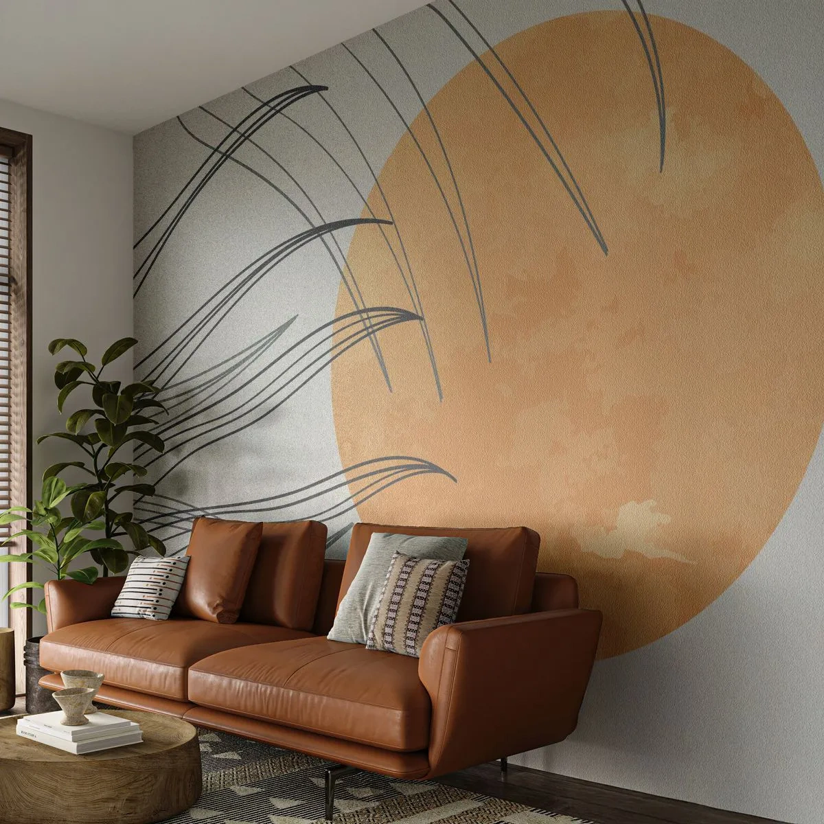 Fotótapéta Premium Sand - Mindig a nap felé - Nap, Minimalizmus, Darab - 200x140 cm