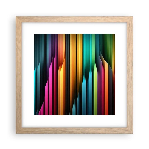 Poszter világos tölgy keretben - Fényorgonák - 30x30 cm