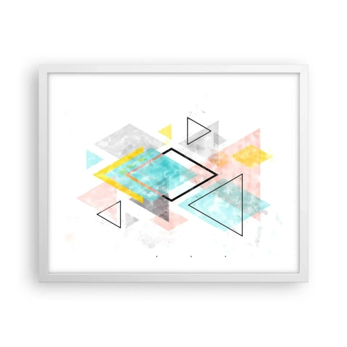 Poszter fekete keretben - Geometriai játék - 50x40 cm