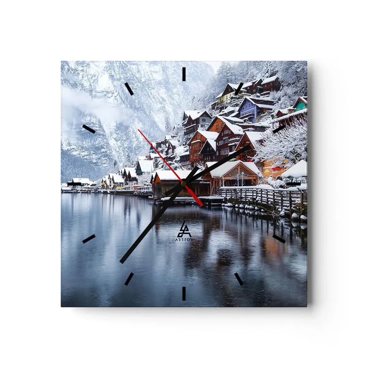 Falióra, Óra - Téli díszben - 30x30 cm