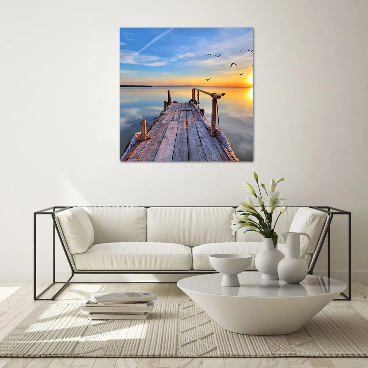 Üveg kép - Menj egyenesen a nap felé - 70x70 cm