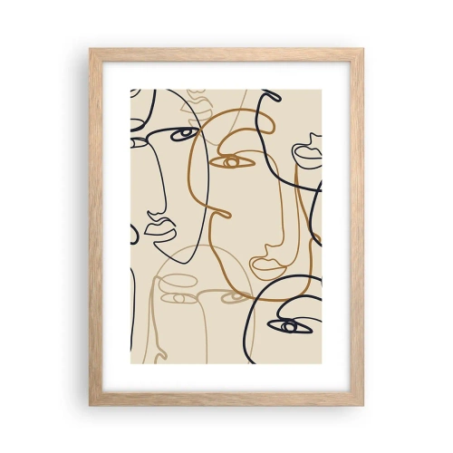Poszter világos tölgy keretben - Többszörös portré - 30x40 cm