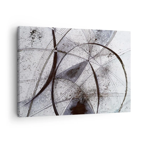 Vászonkép - Absztrakt vonalak és formák szürke és fekete árnyalatokban - 70x50cm - Futurisztikus fantázia - Modern fali dekoráció nappalihoz és hálószobához ARTTOR