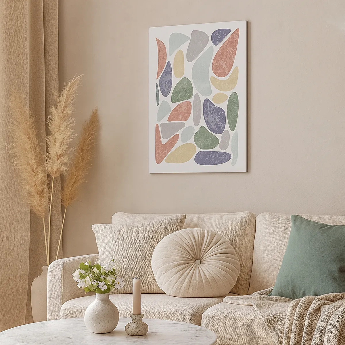 Vászonkép - Mozaik púderes színekből - 50x70 cm