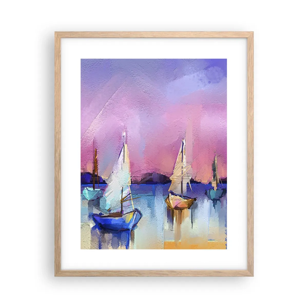 Poszter világos tölgy keretben - Irány: széles vizek - 40x50 cm