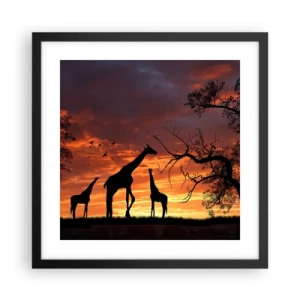 Poszter fehér keretben - Egy kis vacsora szeretteivel - 40x40 cm