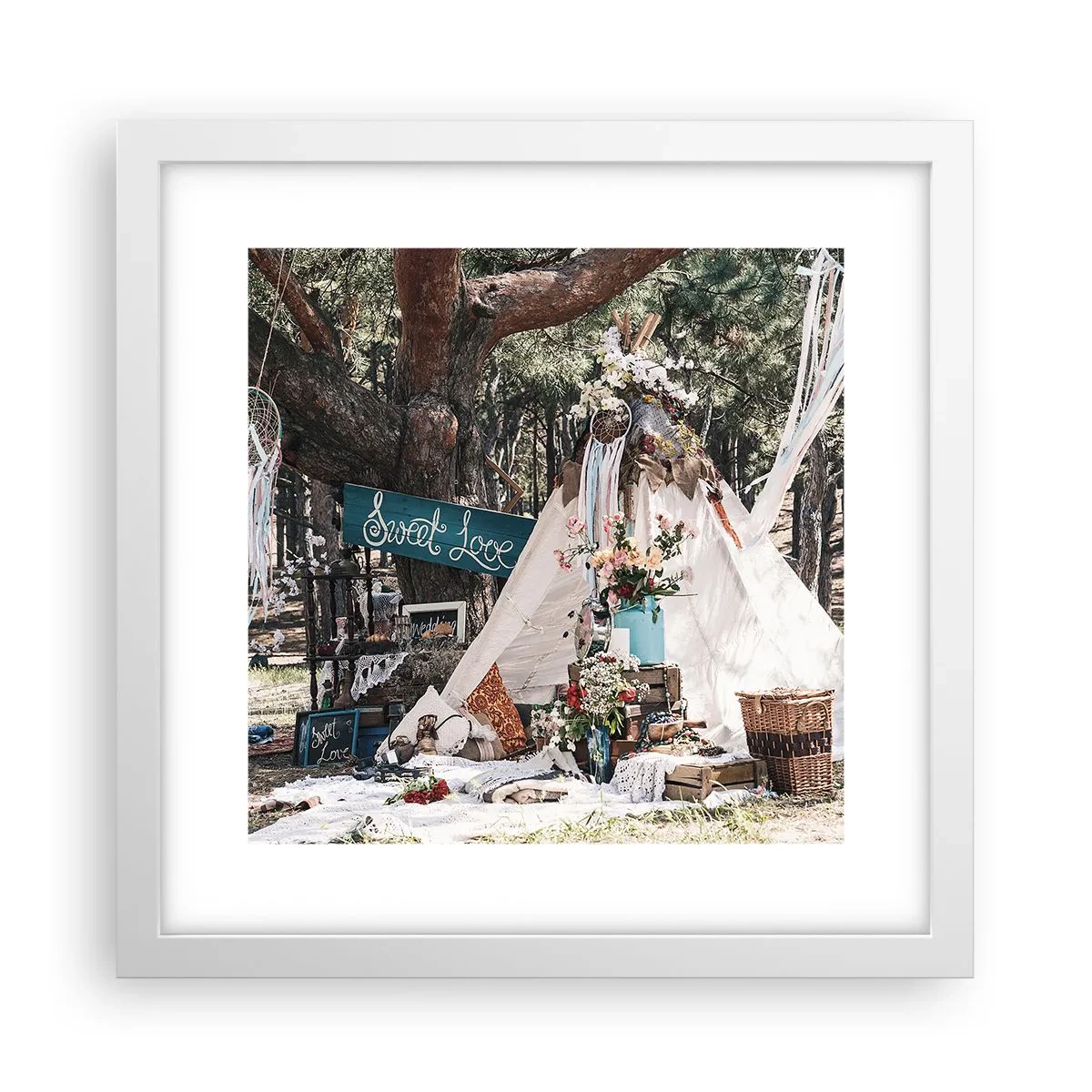 Poszter fekete keretben - Make love… - 30x30 cm