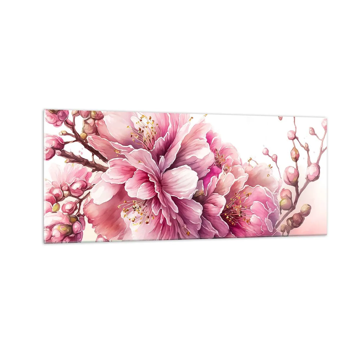 Üveg kép - Cseresznyevirág - 100x40 cm