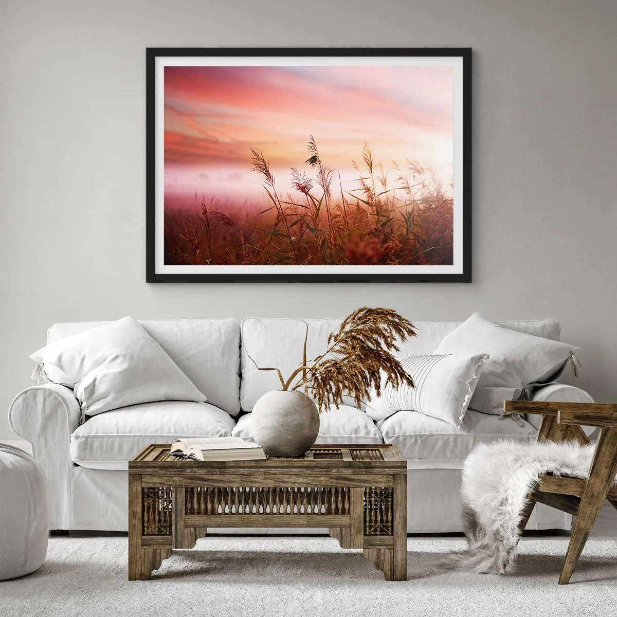 Poszter fehér keretben - Sárkányok, pitypangok, szél - 70x50 cm