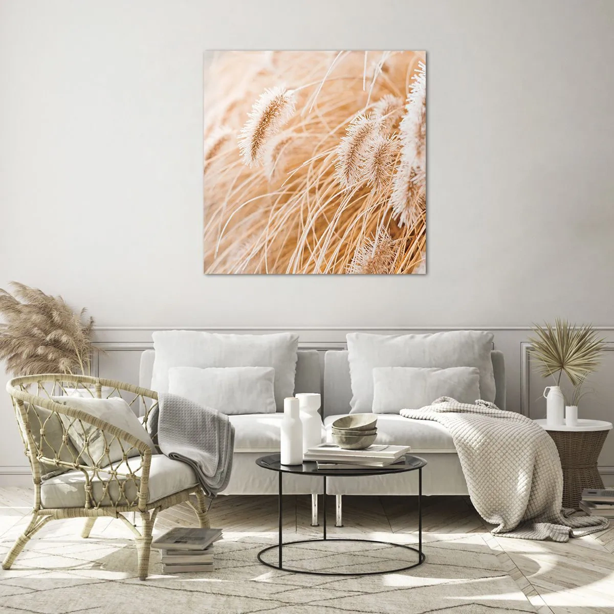 Üveg kép - A fű arany susogása - 40x40 cm