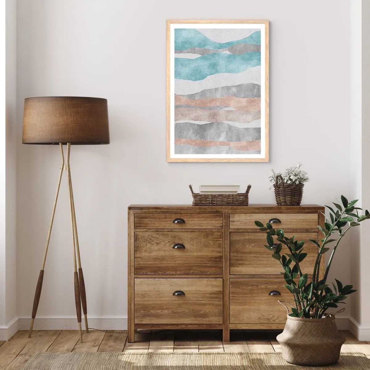 Poszter világos tölgy keretben - A meghittség tanulmánya - 61x91 cm