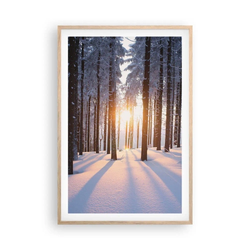 Poszter világos tölgy keretben - Egyértelműen fekete-fehéren - 61x91 cm