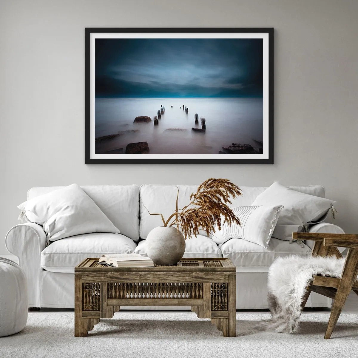 Poszter fehér keretben - Töprengő tó - 91x61 cm