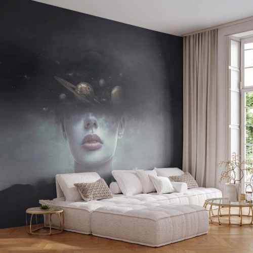 Fotótapéta Standard Eco - És a bolygók megvadulnak... - Absztrakció, Női Arc, Világegyetem - 250x175 cm