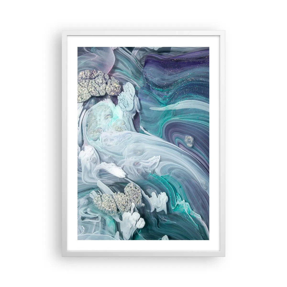 Poszter fekete keretben - Kék áramlatok - 50x70 cm