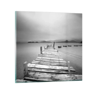 Üveg kép - Hegyeken és tengereken túl - 30x30 cm