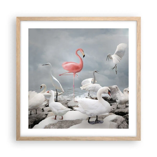 Poszter világos tölgy keretben - Hogy kerültem ide? - 50x50 cm