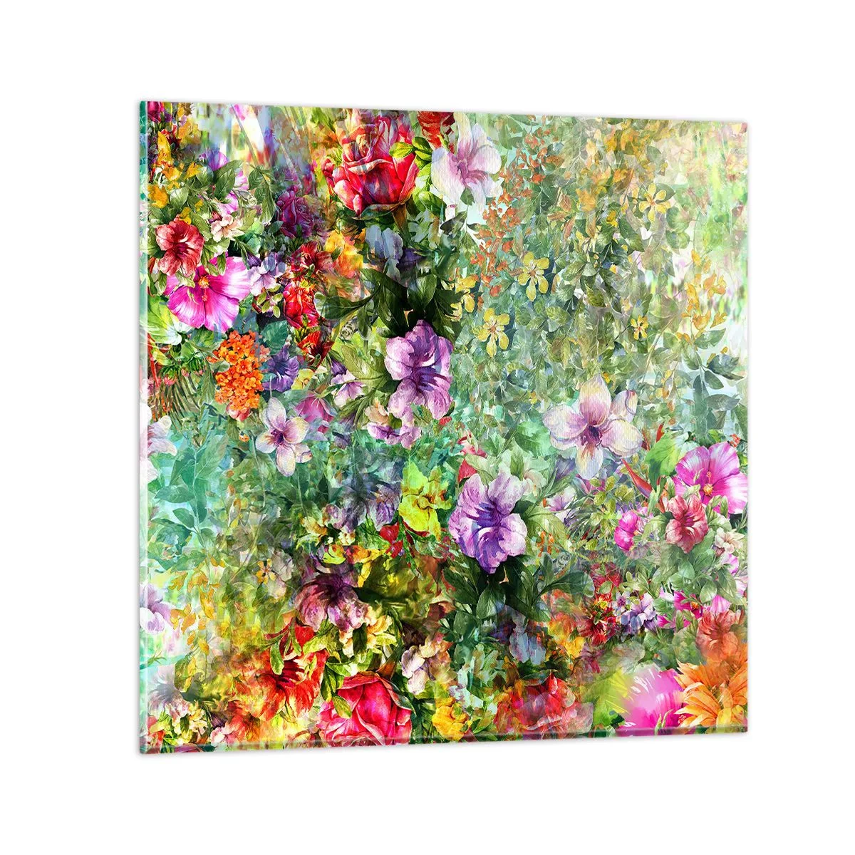 Üveg kép - Virágokban a vesztünk - 30x30 cm