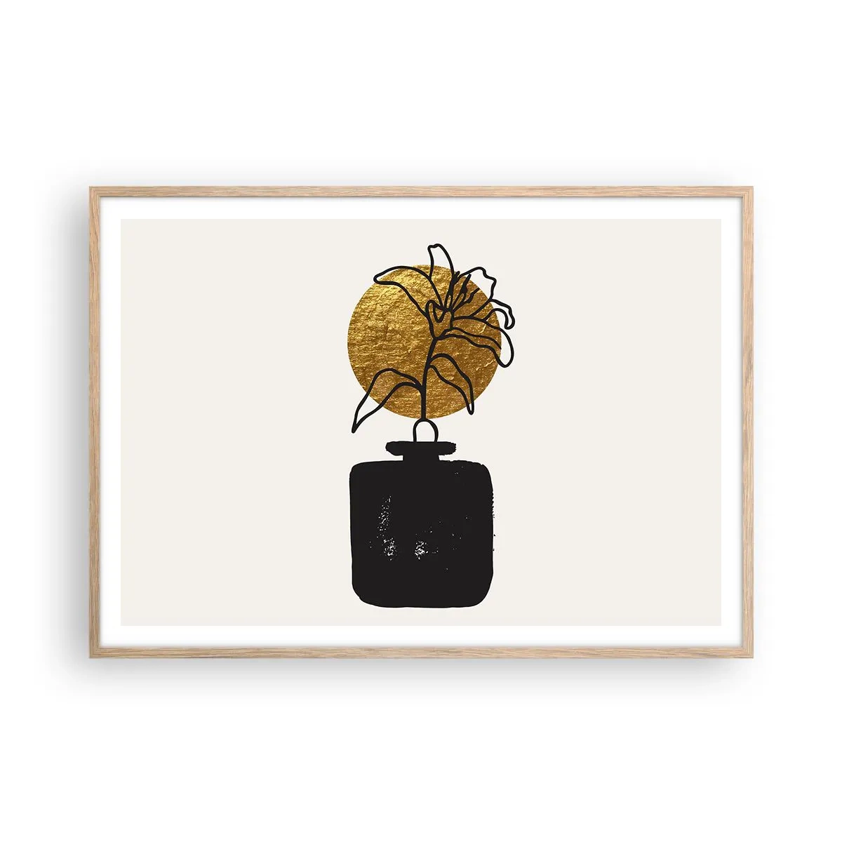 Poszter világos tölgy keretben - Szépség az egyensúlyban - 100x70 cm