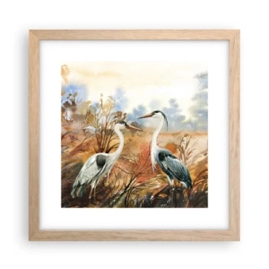 Poszter világos tölgy keretben - Hová ősszel? - 30x30 cm