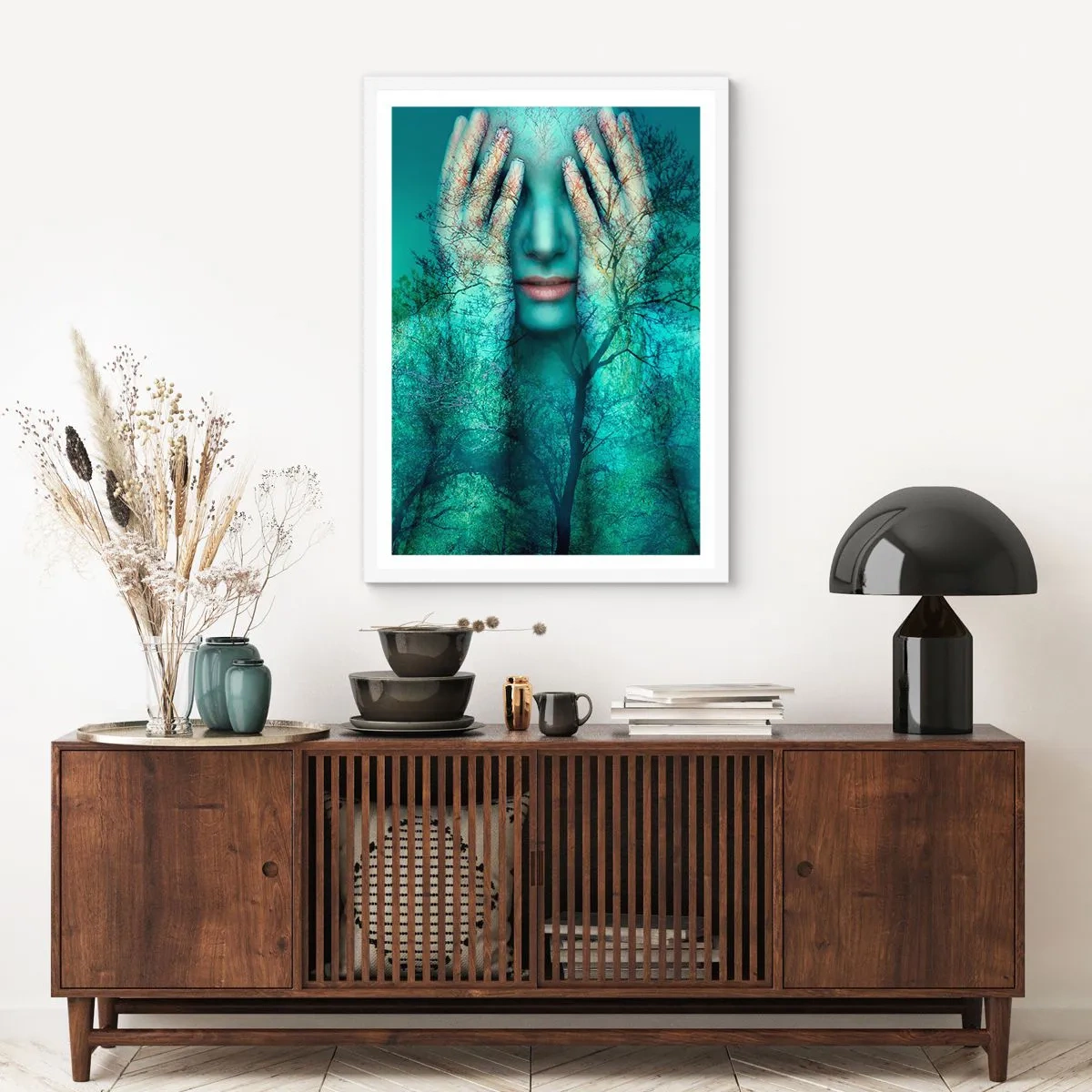 Poszter fekete keretben - Kékbe merítve - 70x100 cm
