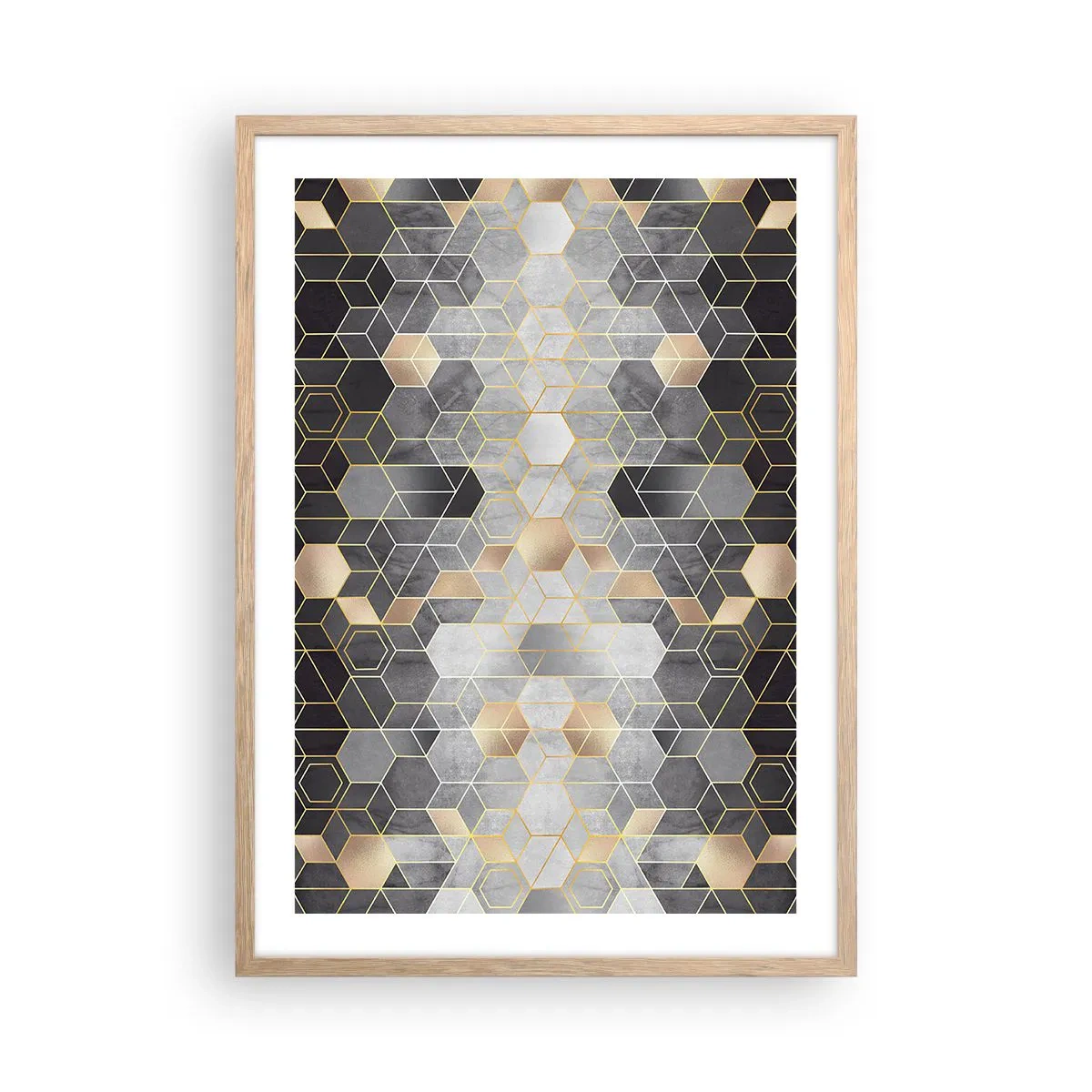 Poszter világos tölgy keretben - Gyémánt kompozíció - 50x70 cm