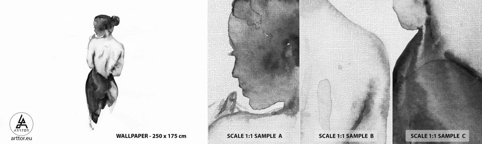 Fotótapéta Minta Premium Canvas - Mellette eltűnik a világ - Nő, Női Test, Grafika - 100x30 cm