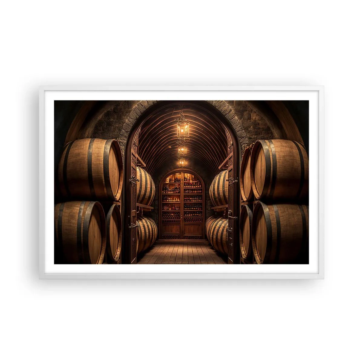 Poszter fekete keretben - Hangulatos pince - 91x61 cm