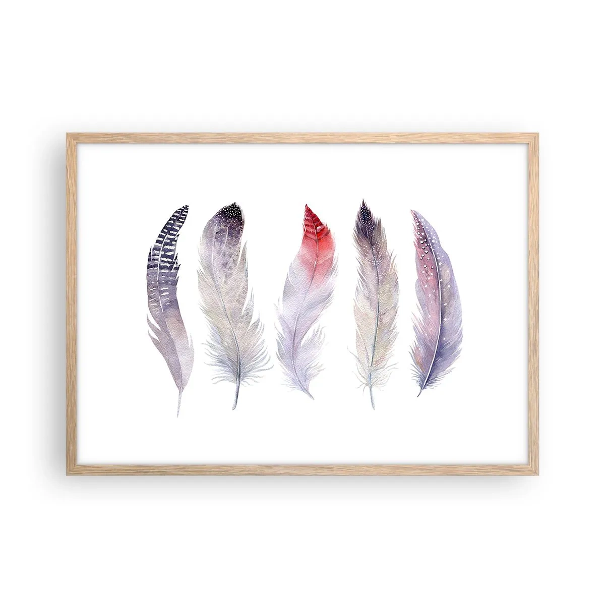 Poszter világos tölgy keretben - Gyengéd, mint a sokszínű köd - 70x50 cm