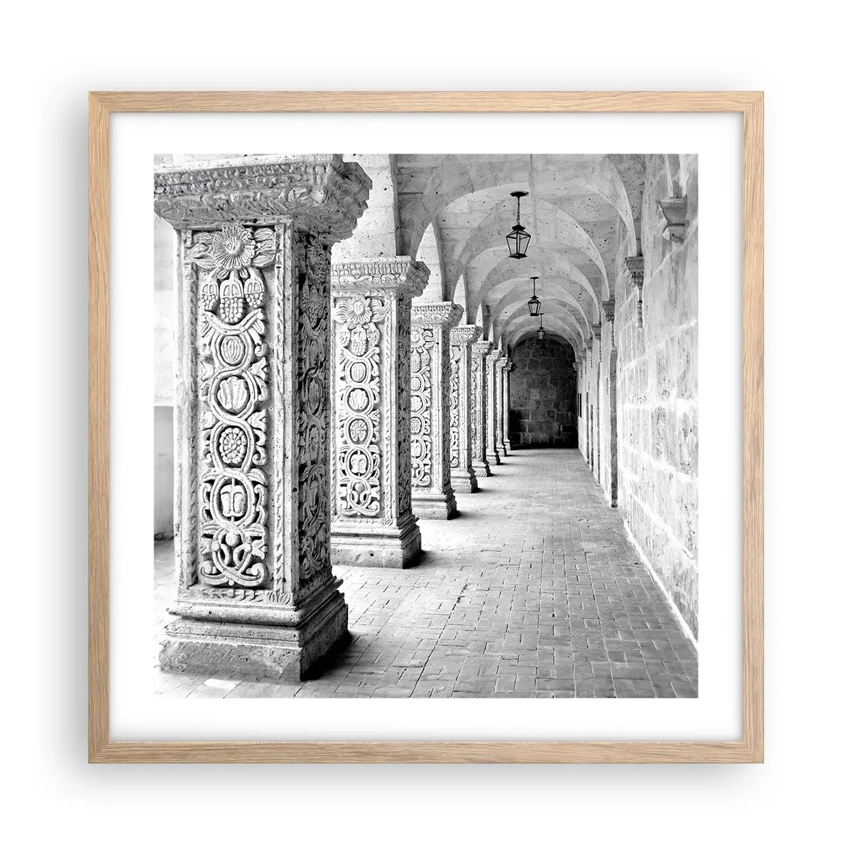 Poszter világos tölgy keretben - És hová megy...? - 50x50 cm