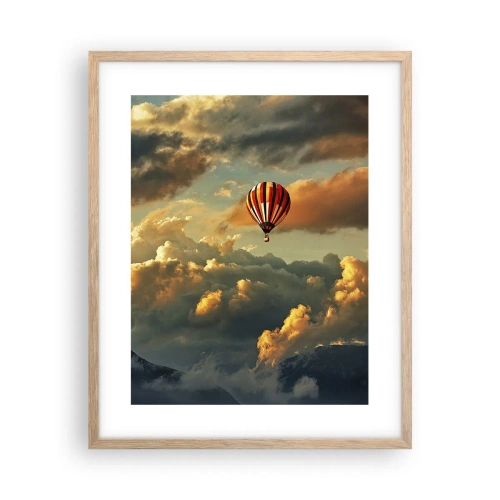 Poszter világos tölgy keretben - Azért repülök, mert akarok - 40x50 cm