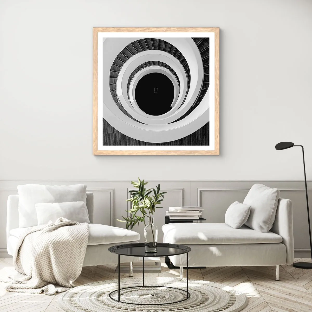 Poszter világos tölgy keretben - Lényegre törő - 60x60 cm