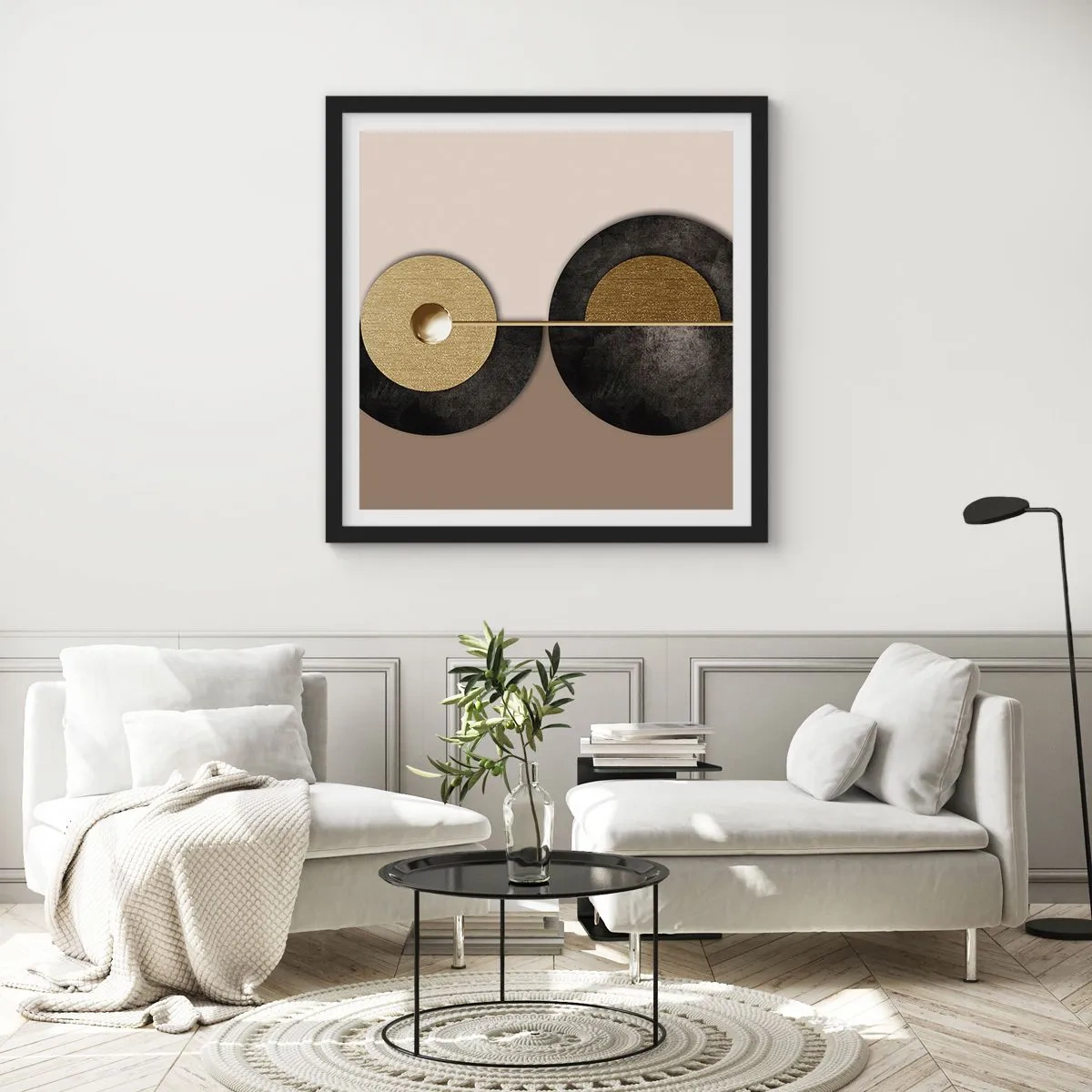 Poszter fehér keretben - Variációk egy kör körül - 50x50 cm